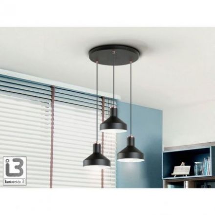 I3 Irias Lámpara 3l Negro Cobre D45 de Schuller