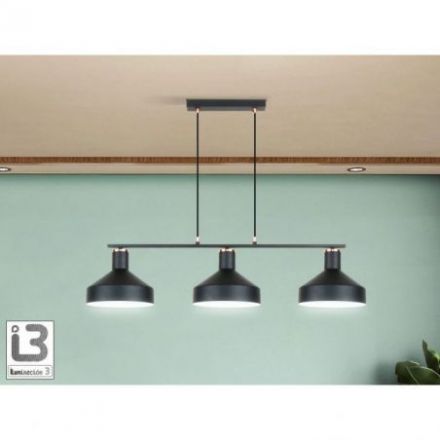 I3 Irias Lámpara 3l Negro Cobre de Schuller