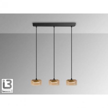 I3 Olaia Lámpara 3l Negro Ambar de Schuller