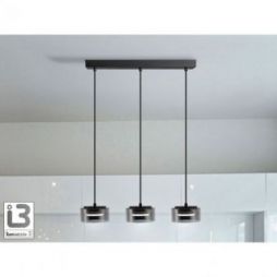 I3 Olaia Lámpara 3l Negro Smoky de Schuller