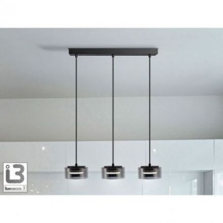 I3 Olaia Lámpara 3l Negro Smoky de Schuller