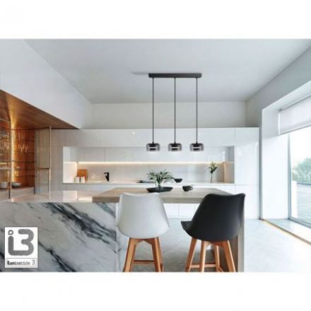 I3 Olaia Lámpara 3l Negro Smoky de Schuller
