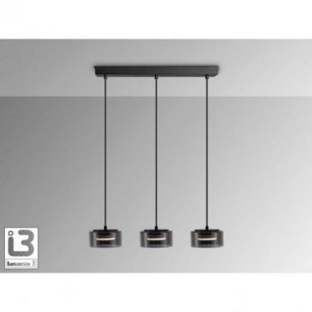 I3 Olaia Lámpara 3l Negro Smoky de Schuller