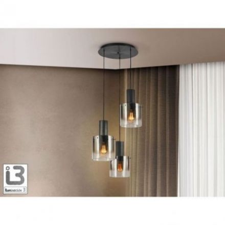 I3 Venize Lámpara 3l Negro Smoke de Schuller