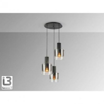 I3 Venize Lámpara 3l Negro Smoke de Schuller