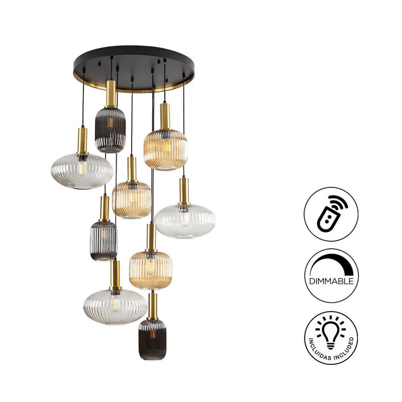 Norma Lámpara 9l Negro Laton H500 de Schuller
