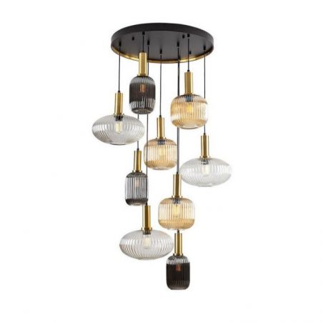 Norma Lámpara 9l Negro Laton H500 de Schuller
