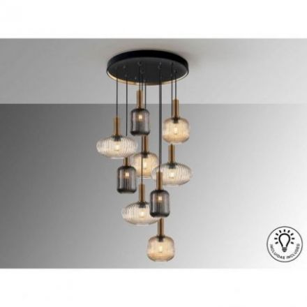 Norma Lámpara 9l Negro Laton H500 de Schuller