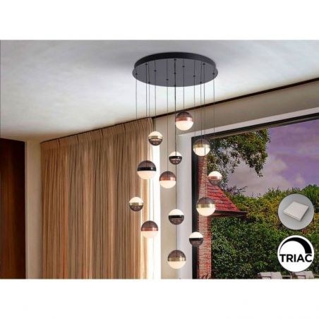 Orbes Lámpara 13l Negro Cobre/laton de Schuller