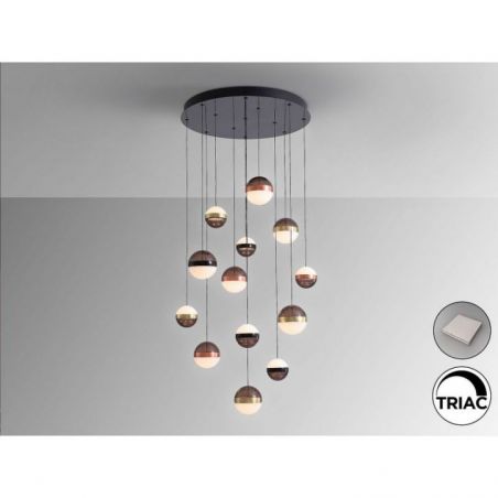 Orbes Lámpara 13l Negro Cobre/laton de Schuller