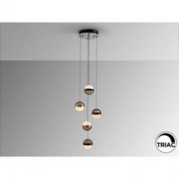 Orbes Lámpara 5l Negro Cobre/laton de Schuller