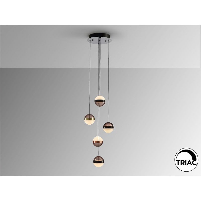 Orbes Lámpara 5l Negro Cobre/laton de Schuller