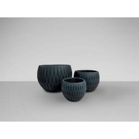 Yuca Set 3 Maceteros Negro de Schuller