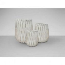Jazmin  Set 3 Maceteros Beige de Schuller