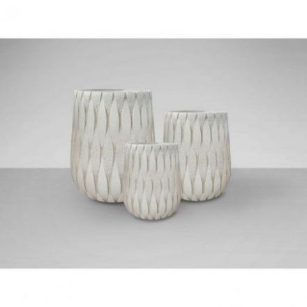 Jazmin  Set 3 Maceteros Beige de Schuller