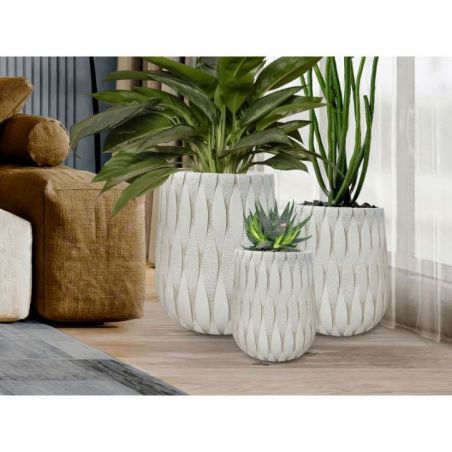Jazmin  Set 3 Maceteros Beige de Schuller