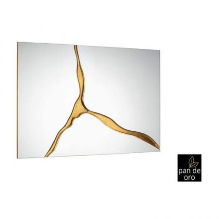 Surcos Ii Espejo Pan Oro 80x120 de Schuller