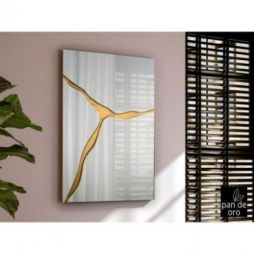 Surcos Ii Espejo Pan Oro 80x120 de Schuller