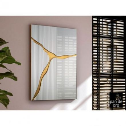 Surcos Ii Espejo Pan Oro 80x120 de Schuller