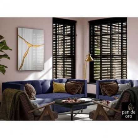 Surcos Ii Espejo Pan Oro 80x120 de Schuller