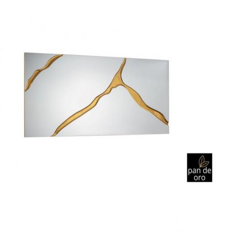 Surcos Ii Espejo Pan Oro 80x180 de Schuller