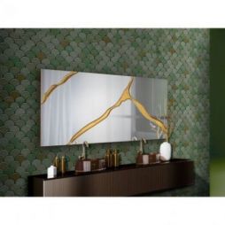 Surcos Ii Espejo Pan Oro 80x180 de Schuller
