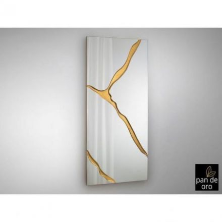 Surcos Ii Espejo Pan Oro 80x180 de Schuller