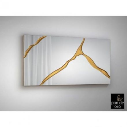 Surcos Ii Espejo Pan Oro 80x180 de Schuller