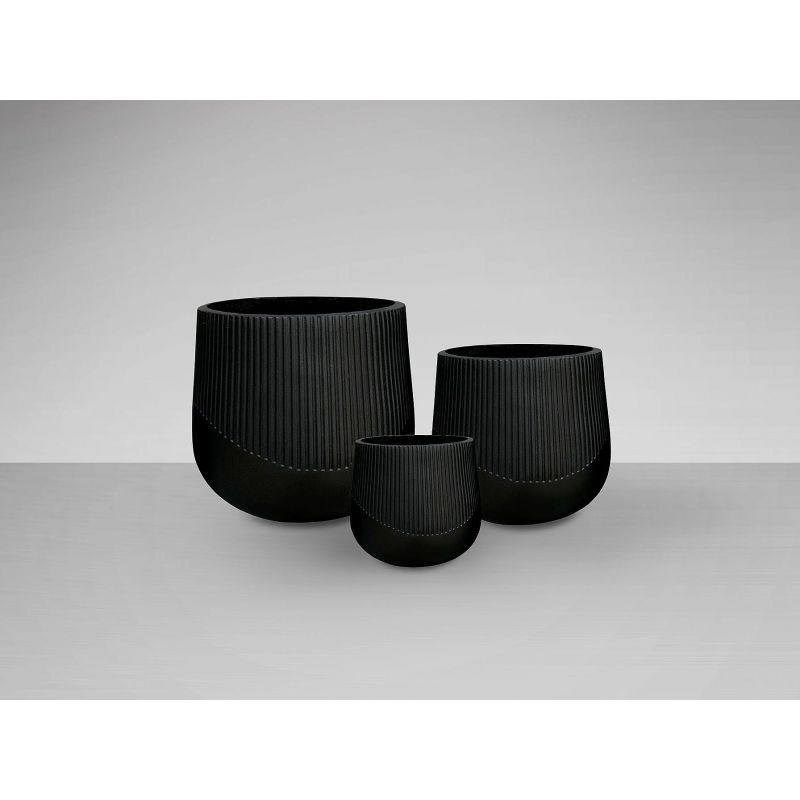 Kioto Set 3 Maceteros Negro de Schuller