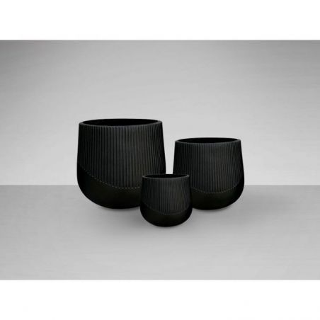 Kioto Set 3 Maceteros Negro de Schuller