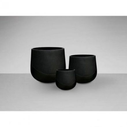 Kioto Set 3 Maceteros Negro de Schuller