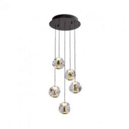 Zaria Lámpara 5l Negro Oro/transp D30 Dim de Schuller