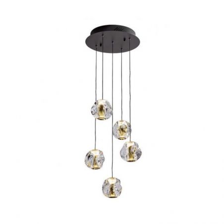 Zaria Lámpara 5l Negro Oro/transp D30 Dim de Schuller