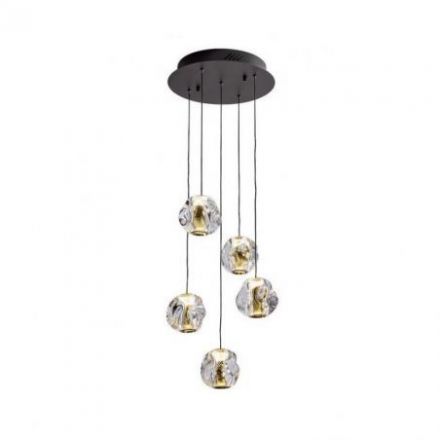 Zaria Lámpara 5l Negro Oro/transp D30 Dim de Schuller