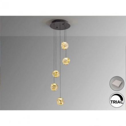 Zaria Lámpara 5l Negro Bronce/ambar D25 Dim de Schuller