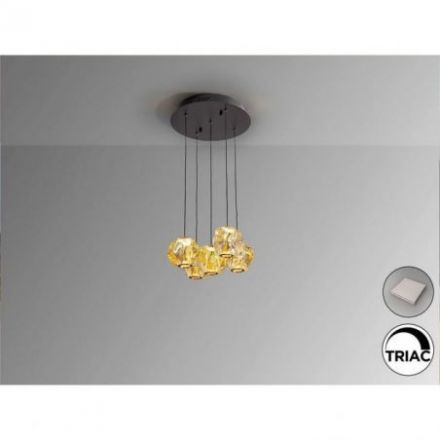 Zaria Lámpara 5l Negro Bronce/ambar D25 Dim de Schuller