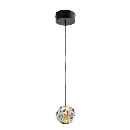 Zaria Lámpara 1l Negro Oro/transp de Schuller