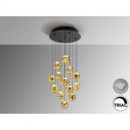 Zaria Lámpara 13l Negro Bronc/ambar D60 Dim de Schuller