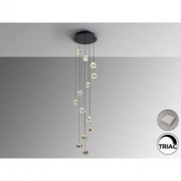 Zaria Lámpara 13l Negro Oro/transp D60 Dim de Schuller