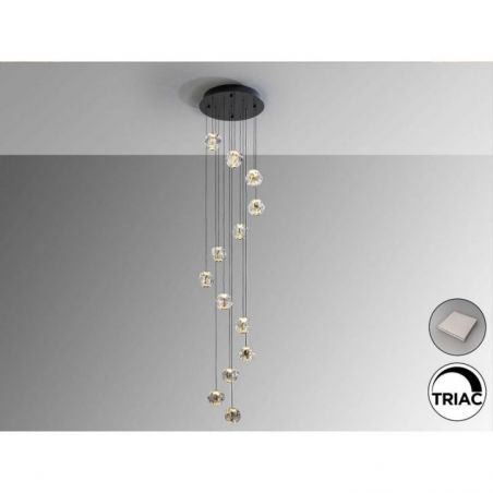 Zaria Lámpara 13l Negro Oro/transp D60 Dim de Schuller
