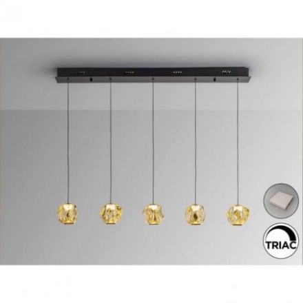 Zaria Lámpara 5l Negro Bronce/ambar Dim de Schuller