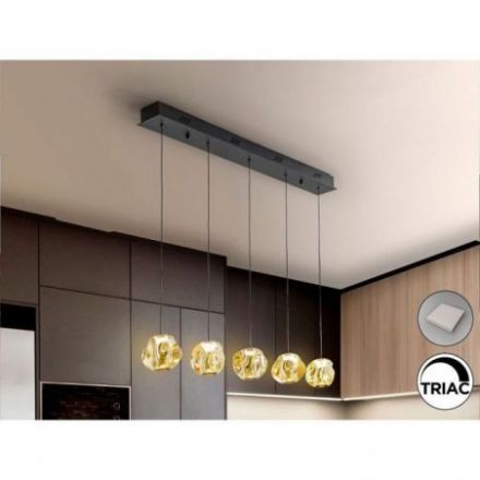 Zaria Lámpara 5l Negro Bronce/ambar Dim de Schuller