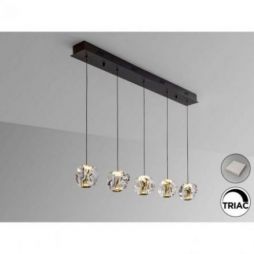Zaria Lámpara 5l Negro Oro/transp Dim de Schuller