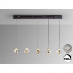 Zaria Lámpara 5l Negro Oro/transp Dim de Schuller