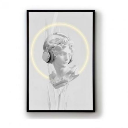 Busto Blanco Cuadro Luz Led 80x120 de Schuller