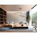 Orbitas Lámpara 3 Aros Oro de Schuller Orbitas Lámpara 3 Aros Oro de Schuller