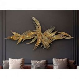 Odisea Escultura Pared Acero Dorado de Schuller