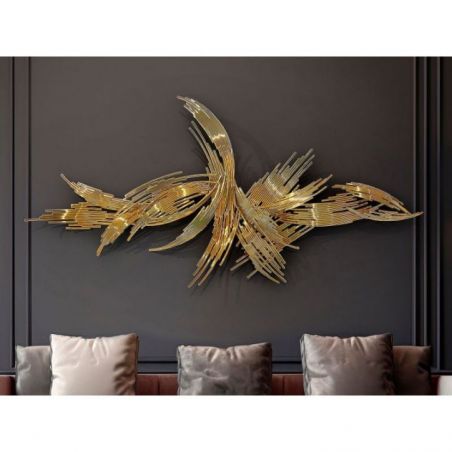 Odisea Escultura Pared Acero Dorado de Schuller