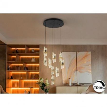 Iliada Lámpara 9l Negro Oro D50 de Schuller