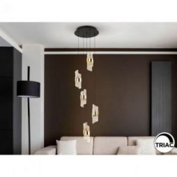 Iliada Lámpara 5l Negro Oro D30 de Schuller